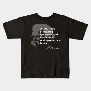 Mark Twain: Ignorance and Confidance Kids T-Shirt